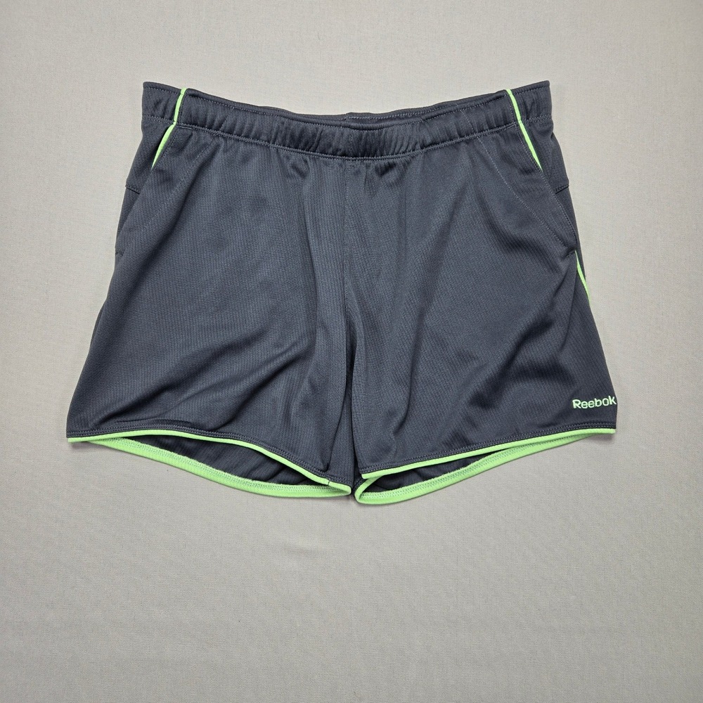 Reebok PlayDry Running Shorts Athletic Gym Workout Neon Trim Women's S